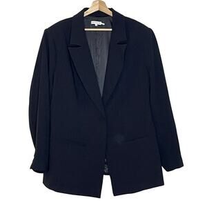 Good American Women's Single Button  Blazer Oversized Black Size 6